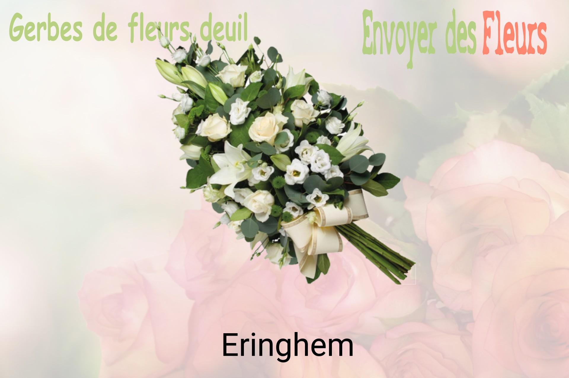 Gerbe de fleurs de deuil livrée à Eringhem
